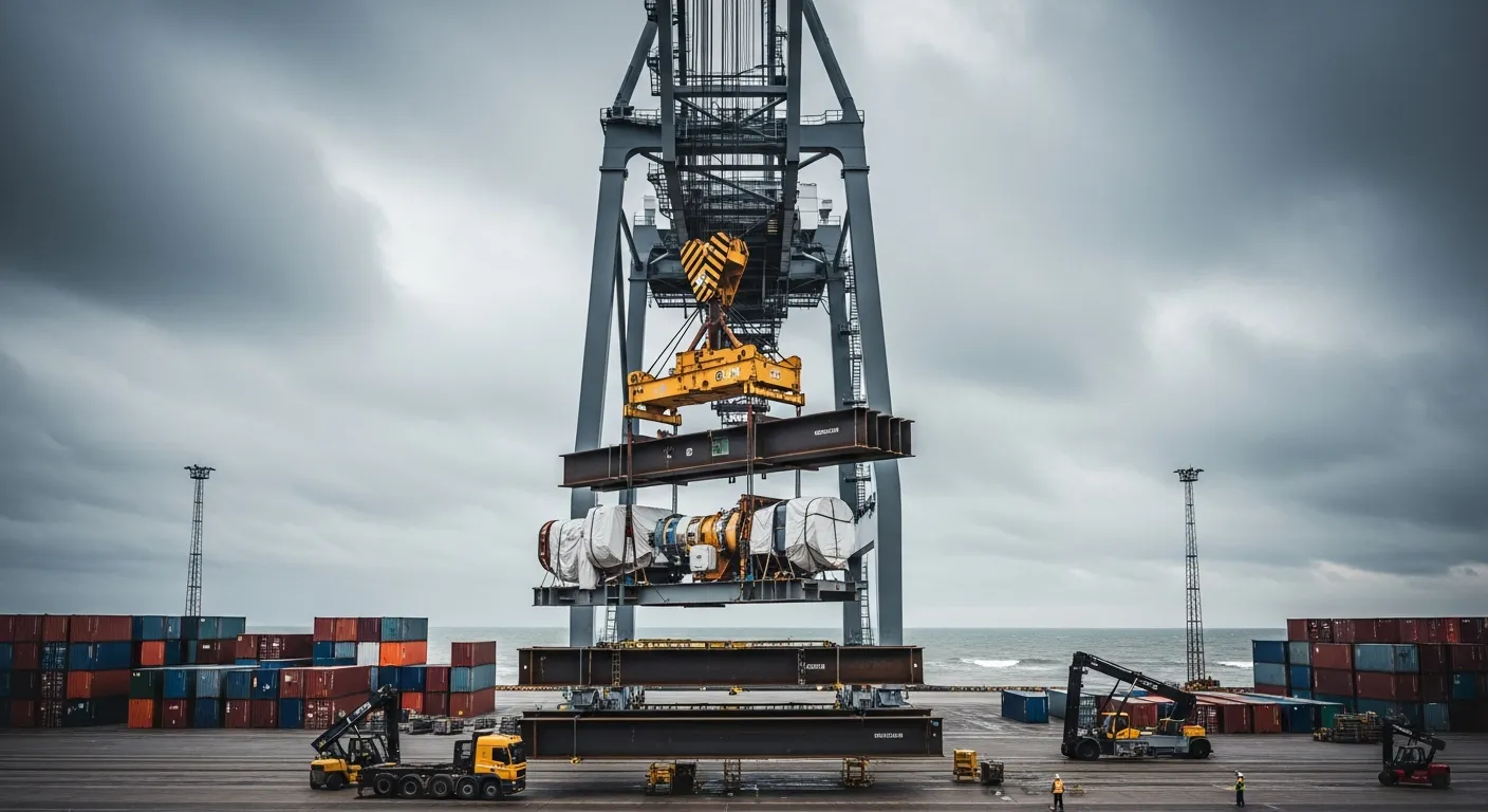 Schwergut-Umschlag am Binder-Standort Bremerhaven
